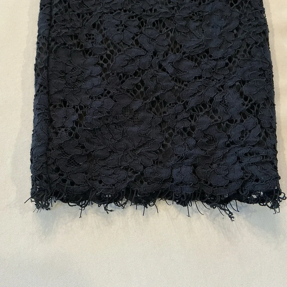 Talbots Lace Scalloped Hem Ankle Pants Womens 16 Black High Rise Straight 38x27 - Picture 5 of 11